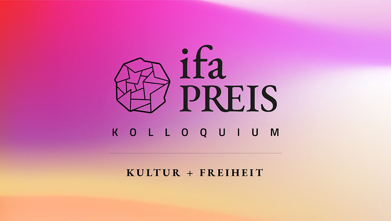 ifa Preis Kolloquium Webbanner mit rot, rosa, lila und gelb im Hintergrund